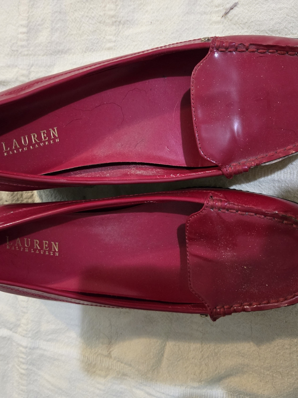 Lauren Ralph Lauren Women's Cherry Red Leather Loafers